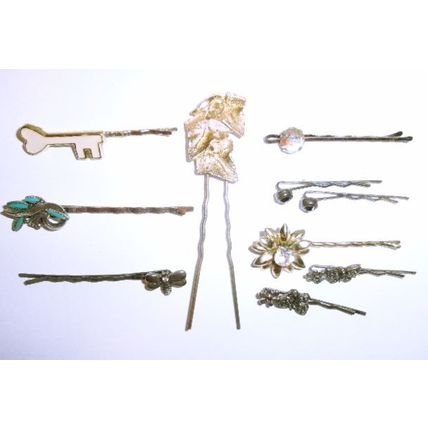 Lot of 10 Vintage Decorative Hair Pins