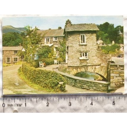 old postcard Ambleside, The Old Bridge House