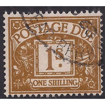 GB 1960 QE2 1/-d Ochre Postage Due Used SG D64 Wmk 179 ( H718 )