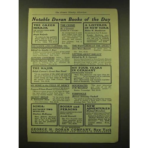 1918 George H. Doran Company Ad - Notable Doran books of the Day