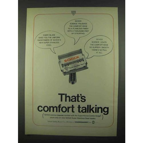 1967 Schick Super Stainless Steel Blades Ad - Comfort