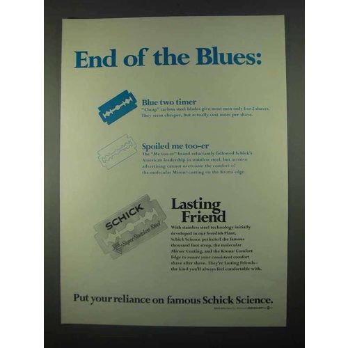 1967 Schick Razor Blades Ad - End of the Blues