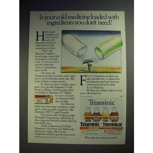 1984 Triaminic Medicine Ad - Loaded With Ingredients