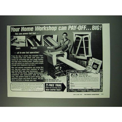 1987 Foley Belsaw Planer-Molder-Saw Ad - Your home workshop