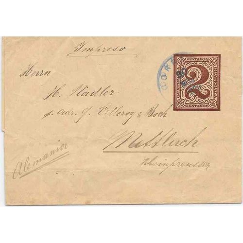 Guatemala Postal Wrapper #W2 1890 Livingston to Germany Printed Matter Rate