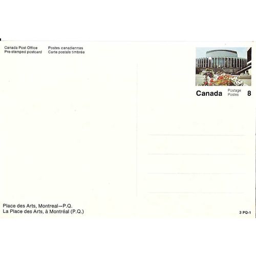 Canada #VC 95 Set 3-PQ-1 Postal Card MINT Place des Arts, Montreal-P.Q.