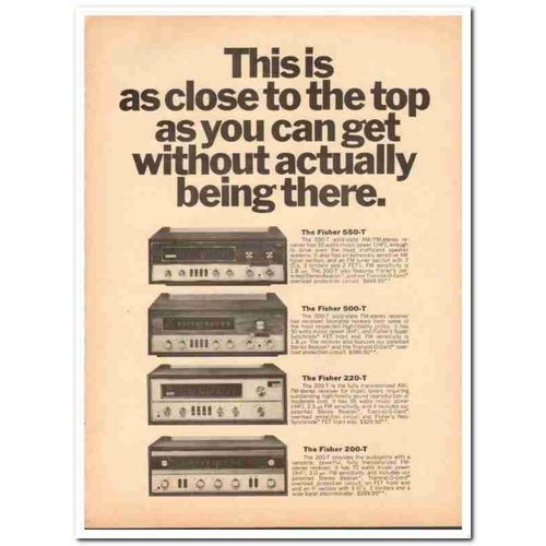 FISHER RADIO CORP 1968 550T 500T 220T 200T receiver stereo vintage ad