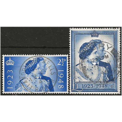1948 Royal Silver Wedding SG493-494 Fine Used BURY CDS ..