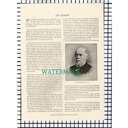 (7251) Mr George Wallis FSA Artist South Kensington Museum - 1891 Cutting