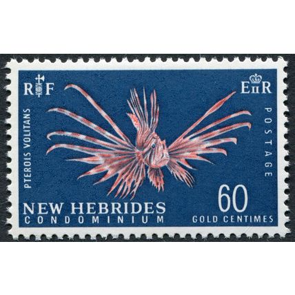 New Hebrides 1967 60c vermilion & deep blue SG 105a unused