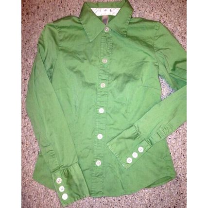 Perfect Fit/ Stretch/Women Green Blouse Size XS Long Sleeves with Cuffs/ Comfort