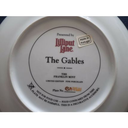 Franklin Mint Lillput lane The Gables Fine Porcelain Plate