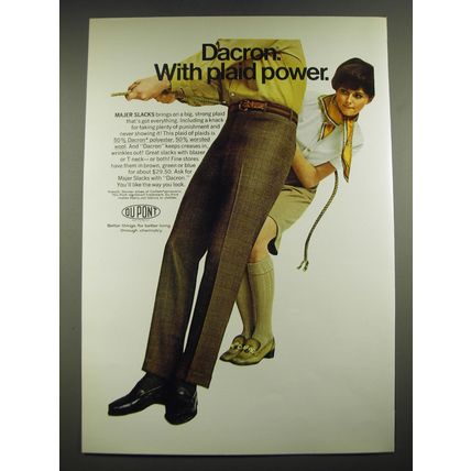 1968 Du Pont Dacron Majer Slacks Ad - Dacron. With plaid power