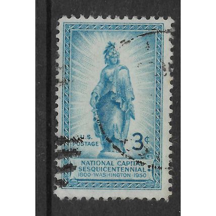 USA 1950 STATUE OF FREEDOM 3c BLUE SG 986 FINE USED