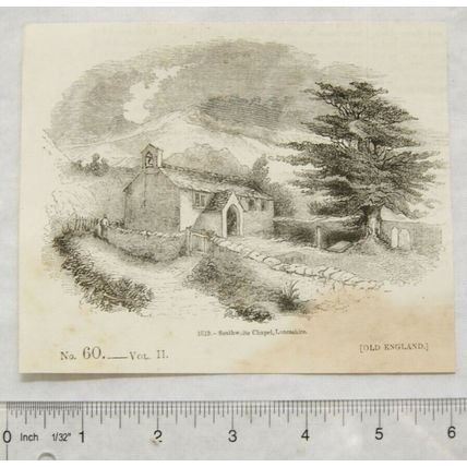 1860s engraving - Seathwaite Chapel, Lancashire