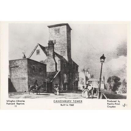 Canonbury Tower Islington London Antique Painting Postcard
