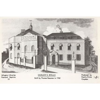 Sadlers Wells in 1700s London Islington Painting Postcard