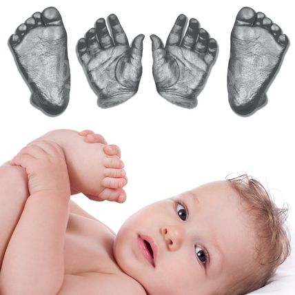 New Newborn Baby Gift 3D Casting Hand Feet Cast Handprint Footprint Kit Pewter