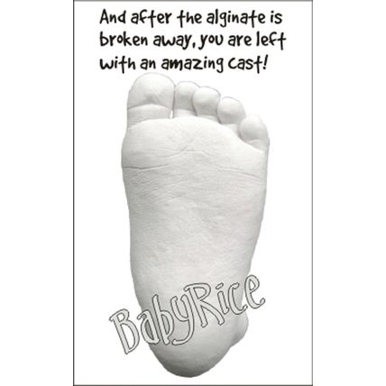 New BabyRice Newborn Baby Casting Kit, Solid Oak Frame, Silver Hand Foot Casts