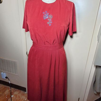 Vintage 80's City Girl Petites 3-Piece Embroidered Skirt Suit - Size Large