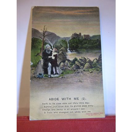 ABIDE WITH ME. HYMN SERIES 4515/2 used antique postcard by Bamforth 1909 pm =