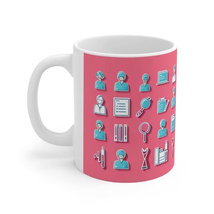 Professional Worker Pink Doctor and Nurse #5 Ceramic Coffee Mug 11oz