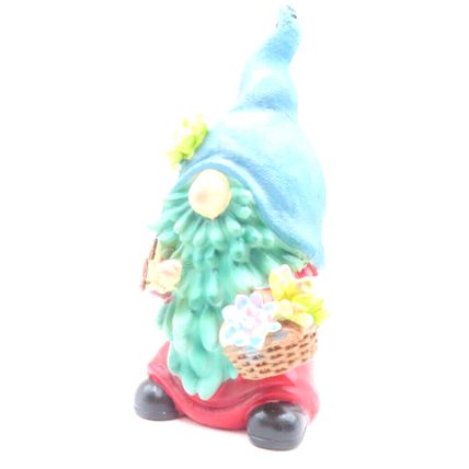 Gnome Holding Flowers Ornament 15 CM Figurine Gift Home Decor Mythical Creatures