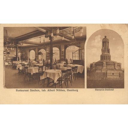 Hamburg Restaurant Siechen Albert Nibbes German Old Postcard
