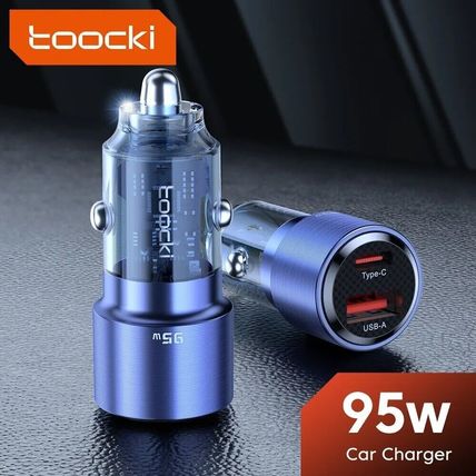 USB C Car Charger QC4.0 2 PD Port 100W Cable for Laptop Phone 90W 45W 12-24v 65W