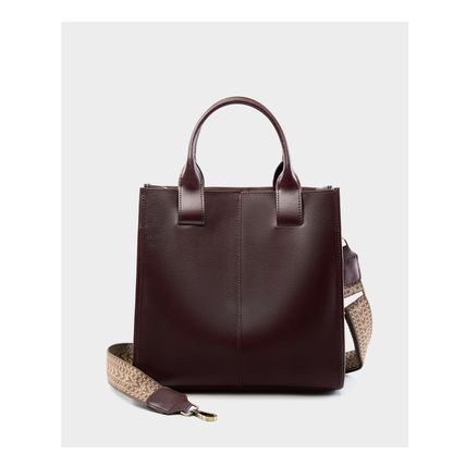 Women Genuine Leather Top Handle Shoulder Bags Brown