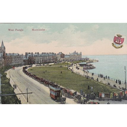 B614 MORECAMBE - WEST PARADE COLOURED PRINTED POSTCARD