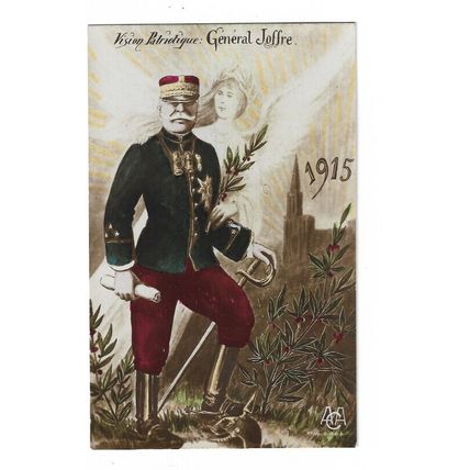Vision Patriotique, General Joffre, 1915, Patriotic Postcard.