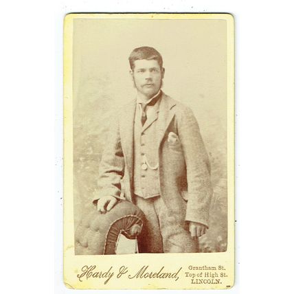 Victorian cdv photo young man standing Lincoln photographer