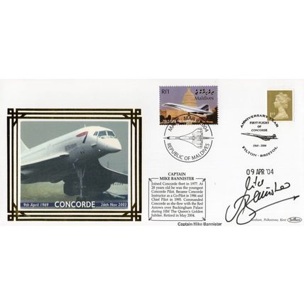 Captain Mike Bannister Concorde 1969 to 2003 Hand Signed FDC