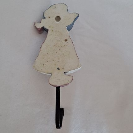 Country Straw Hat BOY & GIRL WALL HOOK Pilgrim Amish Farmer Coat Towel Hanger