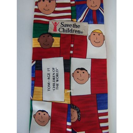 Children Of The World Flag Faces Save The Children Collector Necktie Tie