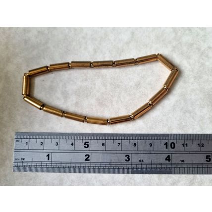 Vintage Gold Tone Brass Tube Style Expandable Spring Link Sleeve Armbands Garter
