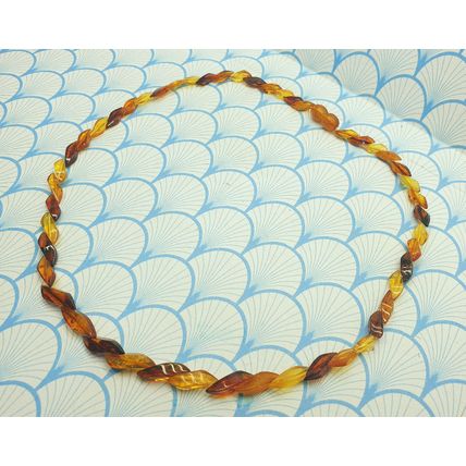 Vintage Natural Baltic Amber Polished Beaded Necklace