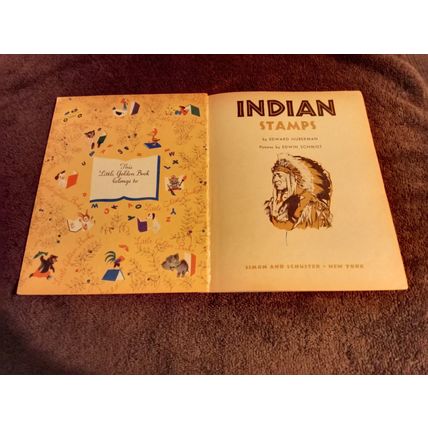 Little Golden Book Indian Stamps By Edward Huberman (A) Edition 1957 No Stamps