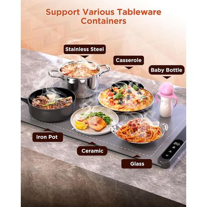 FEPPO Food Warming Mat, Upgrade High-Tech Graphene Heating Film, Fast Full Surfa