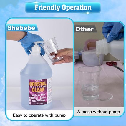 Epoxy Resin 2 Gallon Kit, Upgraded Crystal Clear Resin Epoxy Food Safe with Pump