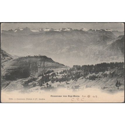 Panorama von Rigi-Kulm, 1903 - Charnaux Frères AK