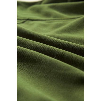 Moss Green Quarter Zip Stand Neck Kangaroo Pocket Sweatshirt
