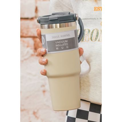Jet Stream Minimalist Insulated Vacuum Cup with Handle 30oz
