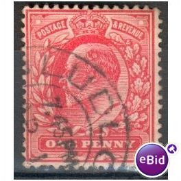 GB stamps 1902-10 KEV11 - 1d SG219 Ludlow 2