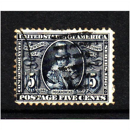 USA 1907 5c DEEP BLUE JAMESTOWN EXPOSITION SG337 USED #2