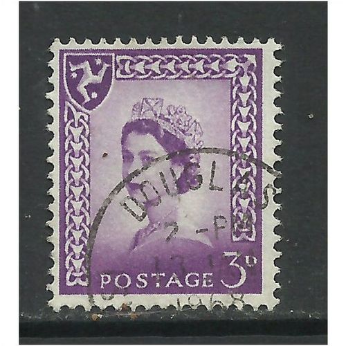 Isle of Man 1958 - 68 GB 3d Lilac Used stamp SG 2.(L544 )