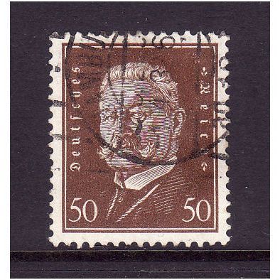 GERMANY 1928 SG439 50pf BROWN PRES VON HINDENBURG FINE USED