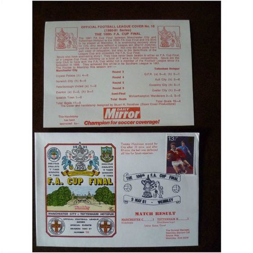 1981 Manchester City v Tottenham Hotspur Dawn Football Cover 10 FA Cup Final 2