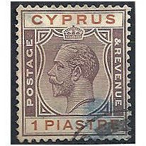 Cyprus 1924 SG106 1pi Purple & Chestnut Fine Used . . .